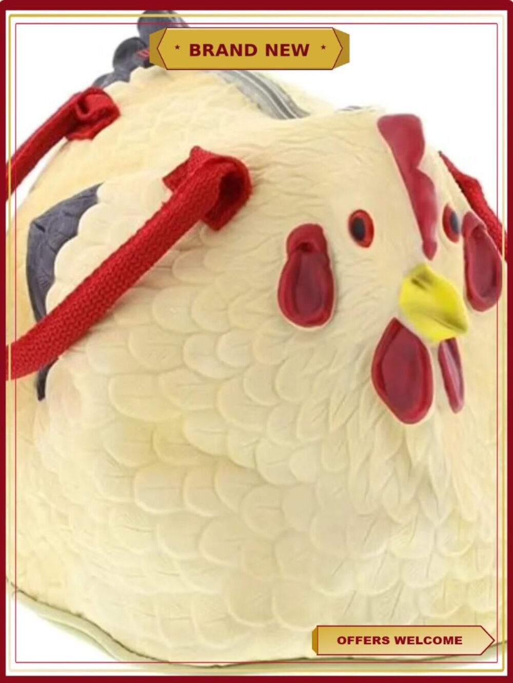 Funny Rubber Chicken Purse Novelty Hen Bag Handbag